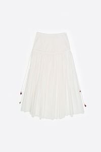 White cotton flared skirt