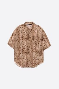 Watercolor Dots short-sleeve pleated shirt