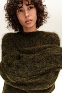 Dark khaki oversize mohair sweater