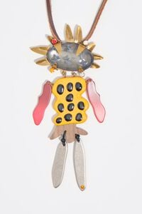 Aged gold dancer necklace