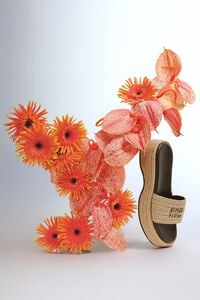 Sandalia plataforma rafia natural