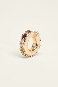 Pendiente ear cuff mediano cristales dorado