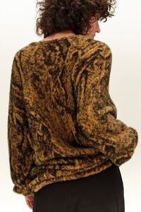 Sweter długi włos reptile khaki