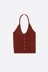 Top halter piedras marr&oacute;n