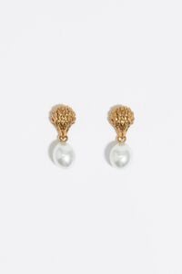 Золотисті сережки з орлом та перлами