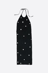 Vestido pareo escote halter espellos negro