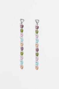 Multicolor crystals heart earrings