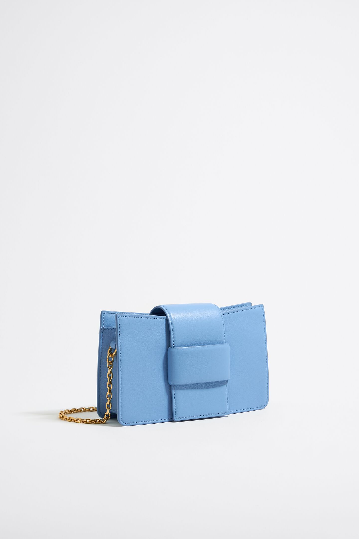 Mini-Umhängetasche Leder Blau