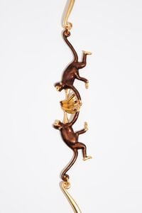 Gold monkeys and bananas necklace
