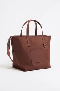 Medium brown nylon shopper bag