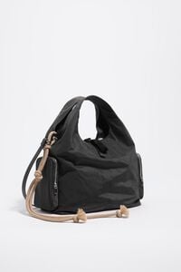 Medium charcoal nylon handbag