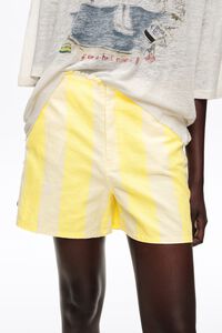 Short ajustado lino stripes lima