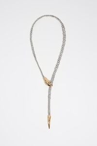 Collar serpiente plateado y dorado