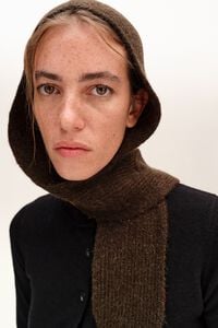 Khaki wool hood