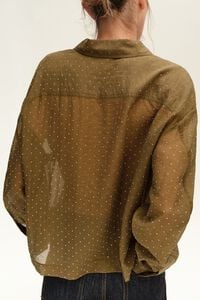 Khaki boxy stone shirt