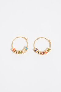 Pendientes aro logo dado multicolor