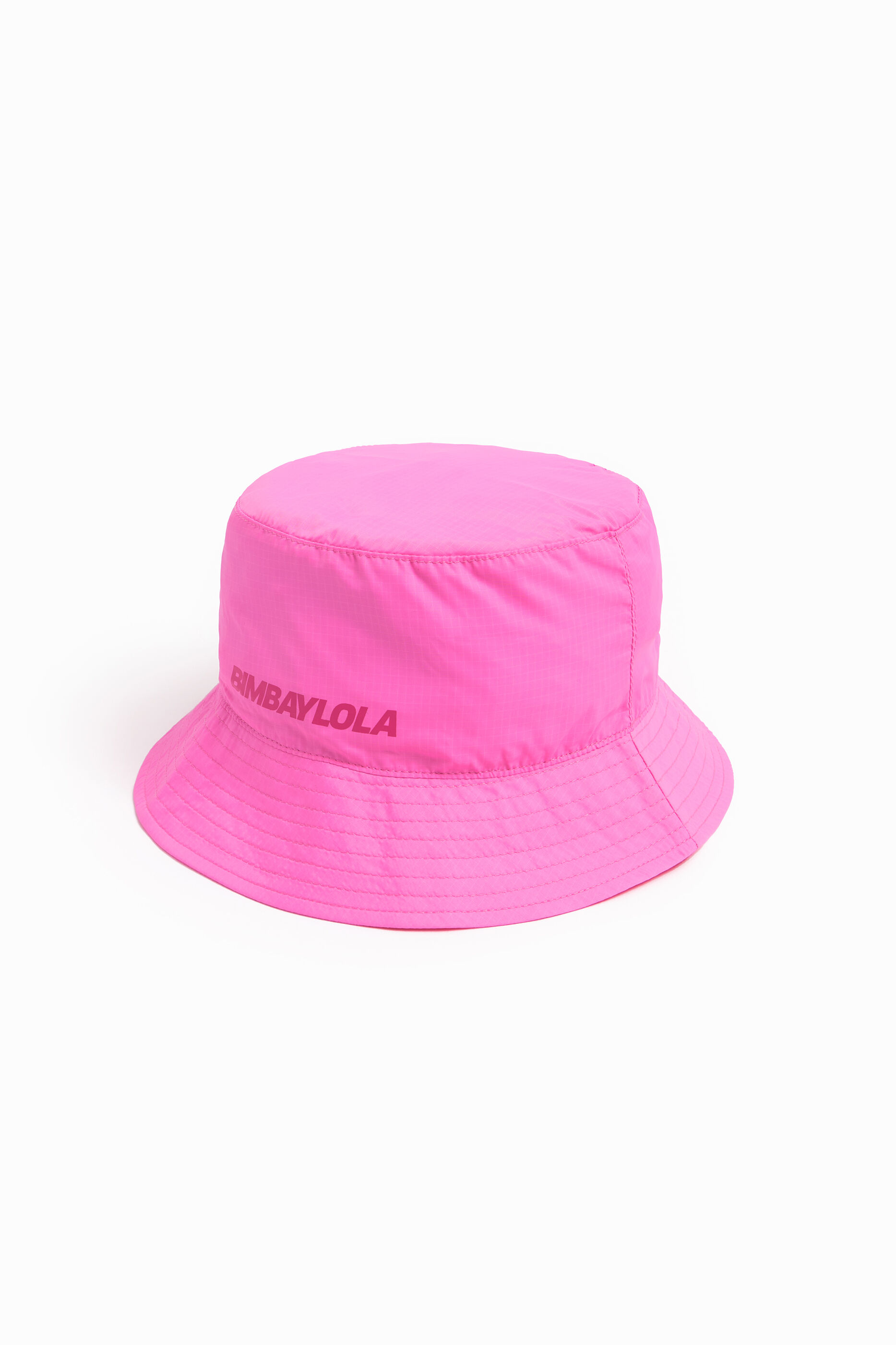 Pink nylon bucket hat