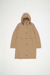 Light camel straight trench