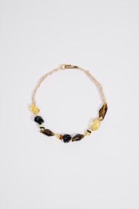 Amber resin seashell necklace