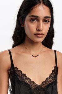 Collar cristales y cadena dorado