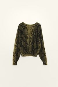 Sweter kr&oacute;tki włos snake khaki