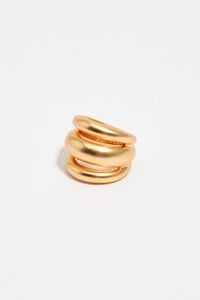 Matte gold bands ring