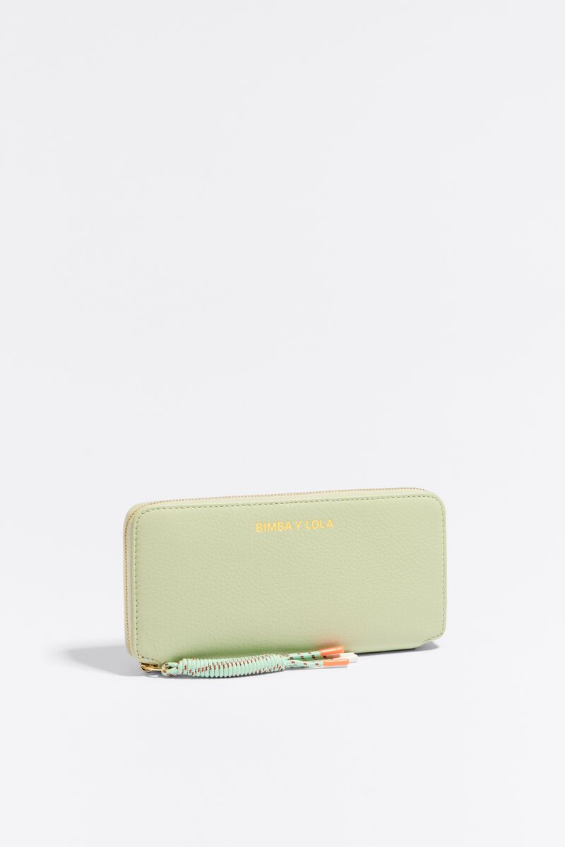 Pastel green leather book wallet