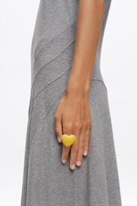 Yellow resin heart ring
