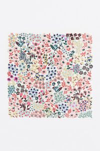 Pa&ntilde;uelo flores fondo difuminado beige