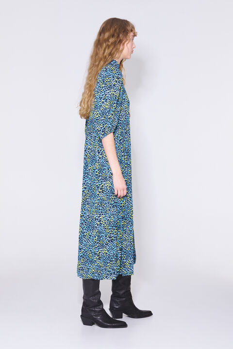 Blue Leopard print flowy dress