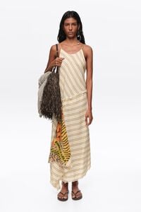 Sarong dress with sand striped print lining