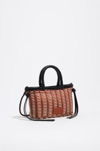Bolso mini trenzado piel tostado