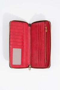 Large eggplant plaited zip wallet