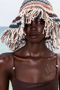 Frayed jute hat