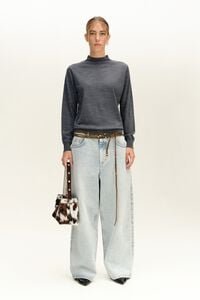 Dark gray merino wool turtleneck sweater