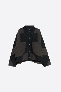Two-tone denim oversize jacket