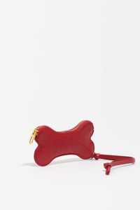 Monedero charm hueso piel rojo