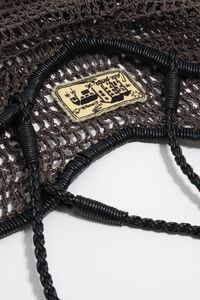 Bolso shopper grande efecto rafia chocolate