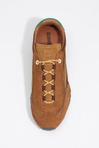 Tan suede and satin 13 22 sneaker