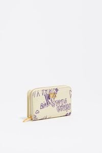 Yellow and purple flap purse with Bimba logo