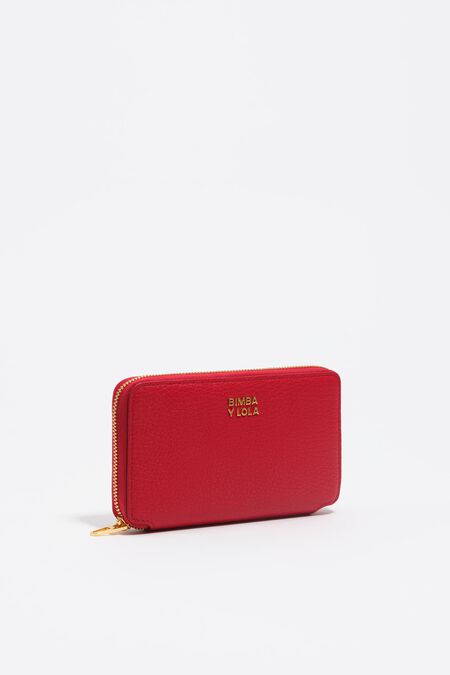 Medium red leather horizontal wallet
