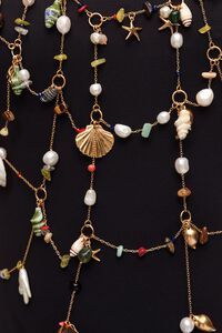 Bodychain perlas, caracolas y piedras multicolor