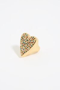 Anillo corazón cristales multicolor