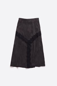 Black lace A-line skirt