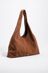 Chestnut leather maxi bikini Paper bag
