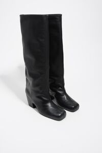 Bota tacón piel negra