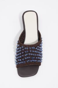 Crochet and beads heeled sandal