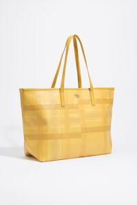 Bolso shopper grande Tart&aacute;n amarillo