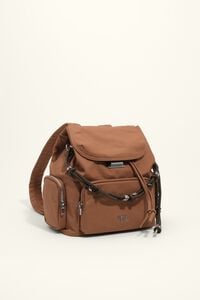 Large light brown cotton Pocket backpack
