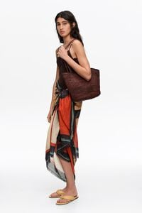 Bolso trenzado grande rafia nuez